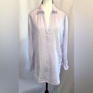 GAP 100% linen lilac popover Tunic‎ blouse size medium